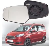 Verre De RéTroviseur Remplacement pour Ford Tourneo/Transit Courier 2014-2019 2020 2021 2022 2023, Glace De RéTroviseur Chauffant Avec Plaque De Support Voiture Accessoire,Left
