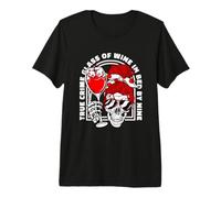 Verre de vin True Crime au lit par Nine Messy Bun Skull T-Shirt Haut de Gamme