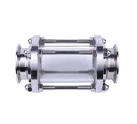 Verre de visée sanitaire for débit de bière maison en acier inoxydable SUS 304 avec pince triple de 2,5" x 57 mm, diamètre extérieur de tuyau de 2,25"