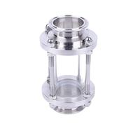 Verre de visée sanitaire for débit de bière maison en acier inoxydable SUS 304 avec pince triple de 2" x 45 mm, diamètre extérieur de tuyau de 1-3/4"