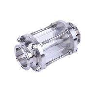 Verre de visée sanitaire for débit de bière maison en acier inoxydable SUS 304 avec pince triple de 1,5" x 25 mm, diamètre extérieur de tuyau de 1"