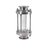 Verre de visée sanitaire for débit de bière maison en acier inoxydable SUS 304 avec pince triple de 1,5" x 19 mm, diamètre extérieur de tuyau de 3/4"