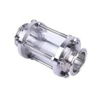 Verre de visée sanitaire for débit de bière maison en acier inoxydable SUS 304 avec pince triple de 2,5" x 57 mm de diamètre extérieur