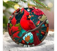 Verre Décoration De Noël en Céramique Cardinal-1 2Pcs