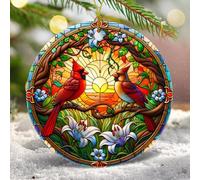 Verre Décoration De Noël en Céramique Cardinal 2Pcs