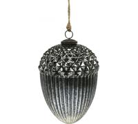 Verre Décorations de Noël Vintage Gland Pendentif Sapin de Noël H20cm Ø14cm Shabby-Chic