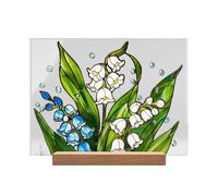 Verre d'imitation avec imprimé floral acrylique, décoration de table de fleurs acryliques teintées, attrape-rêves lumière florale colorée - Centre de table translucide avec motif floral