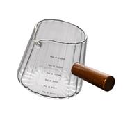 Verre doseur à café expresso avec marquages précis et poignée en bois confortable pour les amateurs de pâtisserie pour une utilisation quotidienne Tasse doseuse à café Poignée ergonomique en bois