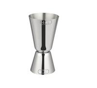 verre doseur cocktail Tasse à mesurer en acier inoxydable, Shaker Cocktail, mesureur de cheville, Jigger, boisson double injection, capacité d'alcool, bouteille secouer, outil Bar fête(2PCS Silver)