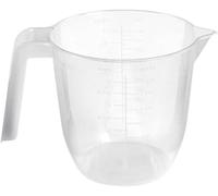 Verre doseur léger, robuste et résistant, fabriqué en plastique transparent 100 % non toxique, empilable, passe au lave-vaisselle et au micro-ondes (1 litre)