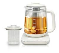 Verre double couche 1,5 L - Bouilloire électrique avec faitout 9 en 1 - Théière multifonction en acier inoxydable - Base en acier à commande tactile programmable - Pour soupe, bouillie, tisane