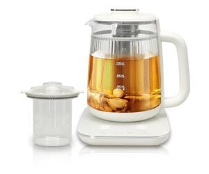 Verre double couche 1,5 L - Bouilloire électrique avec faitout 9 en 1 - Théière multifonction en acier inoxydable - Base en acier à commande tactile programmable - Pour soupe, bouillie, tisane