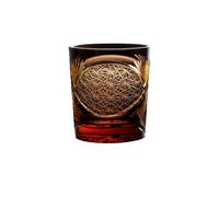 Verre Edo Kiriko de qualité supérieure - Verre à whisky tchèque de Bohême gravé et tasse à vin colorée à la main pour bar à domicile avec boîte cadeau