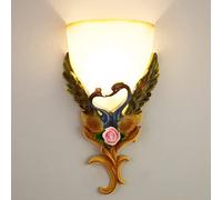 Verre en verre Mandarin Duck Mur Light Continental Muron Conce de à Lampe de chevet Room la télé Créativité murale de fond Créativité V-intage Lampe à lampe murale,Lampe à Suspension