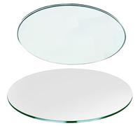 Verre et miroir, plateau de table en verre, plateau de table rond en verre trempé, bord plat poli, 91 cm de diamètre, forte capacité de charge, for table à manger, table basse, maison, bureau(48CM(18.