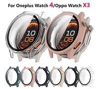 Verre + étui pour montre connectée OnePlus Watch4, verre trempé, protection intégrale en PC rigide, housse de protection pour Oppo Watch X3, accessoires Ivory