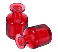 Verre Flacon Diffuseur Cylindre 150ml 2 Pièces, Rouge Mat | Finition Mate, Design Cylindrique Élégant, pour Huiles Parfumées et Tiges de Rotin, Déco Spa