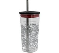 Verre Gobelet en acrylique Marvel Cube avec paille en acier 540 ml