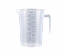 Verre Gradué Gobelet Mesure Pichet Bec Verseur Poignée Double en Pp Épais Corps Transparent Convient à Cuisine Préparation Cocktails Laboratoire, 3500ml, Monopoignée Sans Couvercle