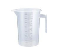 Verre Gradué Tasse Mesure Liquide Double Poignée Bec Verseur Polypropylène Clair Marquages Imprimés Corps Solide Convient à Cuisine Laboratoire, 3500ml, Monopoignée Avec Couvercle