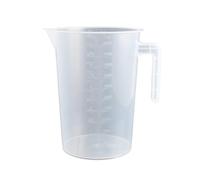 Verre Gradué Tasse Mesure Liquide Polypropylène Transparent Bec Verseur Poignées Stables Échelle Précise Corps Large Ouverture Convient à Cuisine, 5000ml, Monopoignée Sans Couvercle