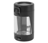 Verre grossissant lumineux avec lumière LED et loupe - Pot de rangement portable pour cigarettes - Récipient hermétique transparent avec cuillère (noir)