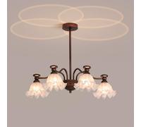 Verre Lait au Milieu du siècle Huile Bronze Chandelier Spoutnik Farmhouse Plafond Rustic Pendante luminaire pour à Manger de la Salle