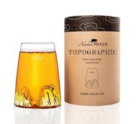 Verre long 450ml - Borosilicate de qualité supérieure soufflé artisanalement avec les montagnes en relief | Cocktail, bière ou soft TOPOGRAPHIC (Grand Canyon)