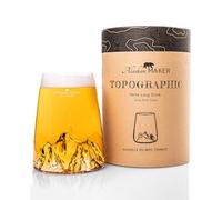 Verre long 450ml - Borosilicate de qualité supérieure soufflé artisanalement avec les montagnes en relief | Cocktail, bière ou soft TOPOGRAPHIC (Aiguille du Midi)