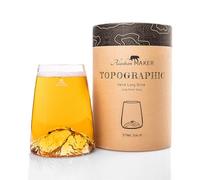 Verre long 450ml - Borosilicate de qualité supérieure soufflé artisanalement avec les montagnes en relief | Cocktail, bière ou soft TOPOGRAPHIC (Etna)