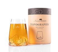Verre long 450ml - Borosilicate de qualité supérieure soufflé artisanalement avec les montagnes en relief | Cocktail, bière ou soft TOPOGRAPHIC (Watzmann)