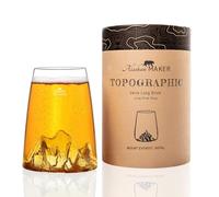 Verre long 450ml - Borosilicate de qualité supérieure soufflé artisanalement avec les montagnes en relief | Cocktail, bière ou soft TOPOGRAPHIC (Everest)