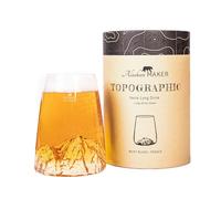 Verre long 450ml - Borosilicate de qualité supérieure soufflé artisanalement avec les montagnes en relief | Cocktail, bière ou soft TOPOGRAPHIC (Mont Blanc)