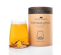 Verre long 450ml - Borosilicate de qualité supérieure soufflé artisanalement avec les montagnes en relief | Cocktail, bière ou soft TOPOGRAPHIC (Vesuve)