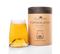 Verre long 450ml - Borosilicate de qualité supérieure soufflé artisanalement avec les montagnes en relief | Cocktail, bière ou soft TOPOGRAPHIC (Kilimanjaro)