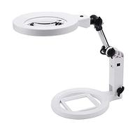 Verre mains libres avec lumière vieil homme lampe de table circuit imprimé montre téléphone réparation électronique agrandi miroir HD 2X 5X loupe de bureau pliable