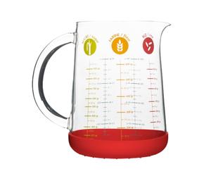 Verre mesureur/doseur 1L en verre et silicone