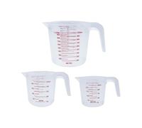 Verre Mesureur Lot de 3 tasses à mesurer 250 ml, 500, 1000, avec bec verseur en plastique, poignée transparente for la cuisson, ustensile cuisine Verre Doseur Pour PâTisserie(500ml)