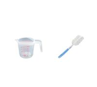 Verre Mesureur Lot de 3 tasses doseuses for liquide cuisson 250/500/1000 ml avec pinceau et graduation, en plastique, for mesurer le volume, ustensiles cuisine Verre Doseur Pour PâTisserie(250ml Set)