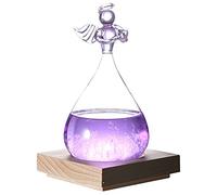 Verre Météo, Prédicteur Météo En Verre Tempête, Prévision Météo De Station Météo Avec Base En Bois, Joli Décor D'ange En Forme De Prévision Météo, Bouteille En Verre, Ornement De Maison(violet)