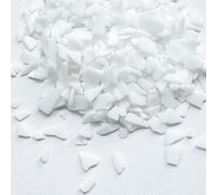Verre Mosaïque Fournitures Mosaïque 250g Bord Fraisé Verre de Mica Haute Transmission de Lumière pour Décoration Maison Artisanat Projets DIY-White||S