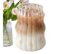 Verre nervuré | 530 ml Bocal à boire vintage ondulé et mignon - Verre à eau en verre nervuré, pour limonade, jus, thé au lait, boissons rafraîchissantes, café, vin, maison, bar et B
