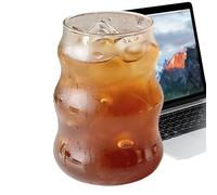Verre Nervuré - Jolie Tasse Ondulée De 530 Ml, Verrerie Pour Boissons Glacées | Verres Transparents , Conçus Pour Le Jus De Bière, Le Soda, Le Thé, Les Boissons, Les Cocktails, À L'intérieur,