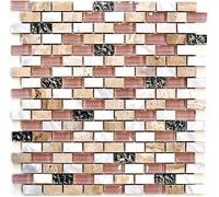 Verre Pierre Coquille Beige Mur Cuisine Miroir Mosaïque Bain Wc WB87-B05S 1Matte