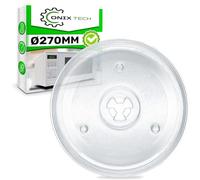 Verre Plateau Micro Onde Universel Ø27cm 3 Pieds Fixation sur Base Assiette | Code Original 297544 pour Gorenje 482000100016 pour Whirlpool pour Indesit - ONIX TECH