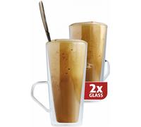 Maxxo Verres à Double Paroi Frappé 2X 320 ML Tasses Thermos en Verre Isotherme Résistant au Chaud et Froid avec Effet Flottant