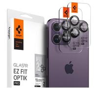 Spigen Glas.tR EZ Fit Optik Pro Protection Camera pour iPhone 17 Pro, iPhone 17 Pro Max, iPhone 16/15 Pro, iPhone 16/15 Pro Max, 2 Pièces, Protection Individuelle, Kit d'installation inclus