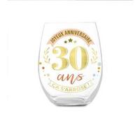 verre rond transparent anniversaire 30ans - sud trading cd7730+30 Transparent G
