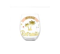 verre rond transparent cadeau retraite - sud trading cd7730+ret