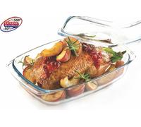 Cocotte en verre avec couvercle 5,8 l - Plat à rôtir en verre - Fabriqué en UE